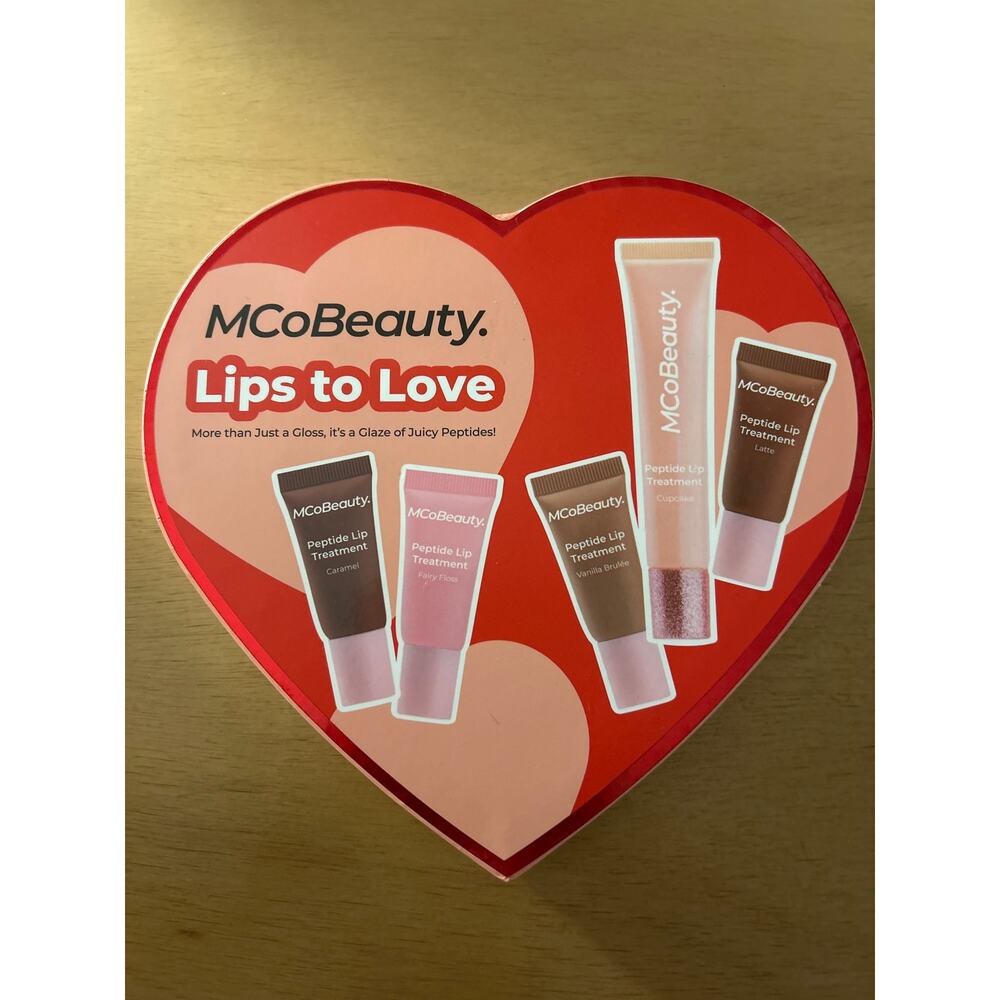 New MCoBeauty 5pc Lips to Love Peptide Lip Treatment Set Gloss Balm & Tint